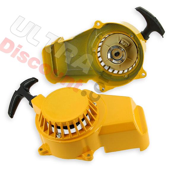 Tirador en aluminio + piñón en alu para minimotos - Amarillo, Recambios minimotos