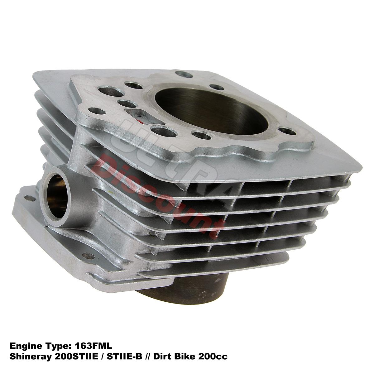 Cilindro para Shineray 200cc STIIE, STIIE-B 163FML (63mm) Alu, Recambios Shineray 200STIIE y STIIEB