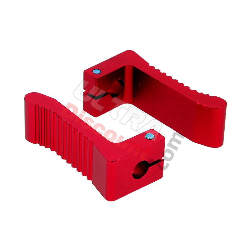 Estribos en aluminio ROJO, Piezas Pocket Blata MT4