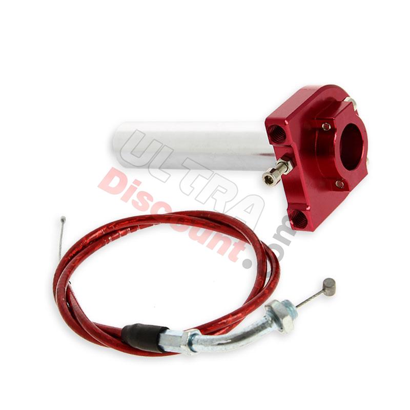Puño de acelerador rápido de calidad + cable ROJO, Piezas Pocket Blata MT4
