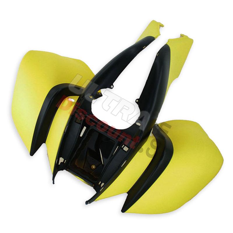 Carenado delantero Negro-Amarillo para quad Bashan 200cc (BS200S-7), Piezas quad Bashan 200cc BS200S7
