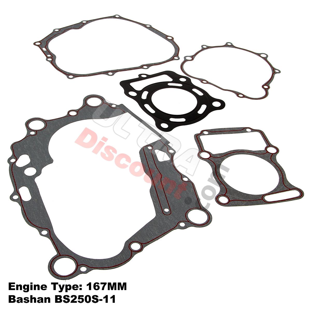 Paquete de juntas para quad Bashan 250cc (BS250S-11), Piezas Bashan 250cc BS250S11
