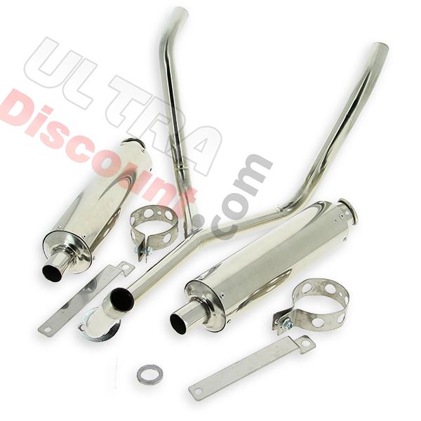 Tubo de escape cromada doble Dax 125cc, Recambios Dax Skymax