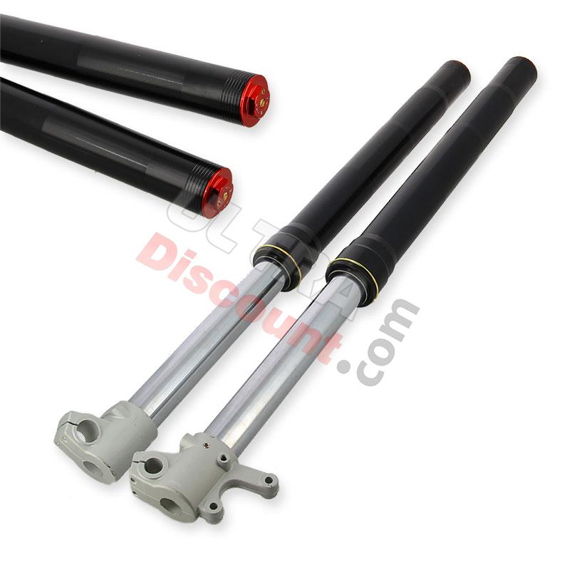Piernas de horquilla alta calidad 735mm, ajuste único, eje 12mm - Negro, Recambios para Pit Bike Piernas de horquilla alta calidad 735mm, ajuste único, eje 12mm - Negro, Recambios para Pit Bike