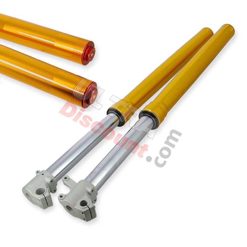 Piernas de horquilla alta calidad 800mm, ajuste doble, eje 12/20mm - Oro, Recambios para Pit Bike