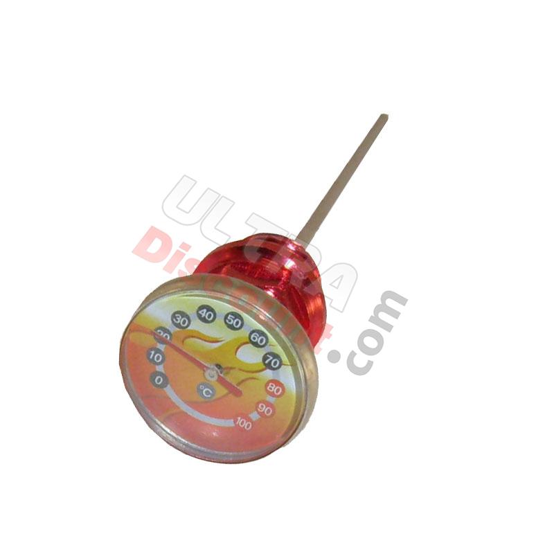 Varilla nivel de aceite tuning (ROJO) + Termómetro, Recambios para Pit Bike