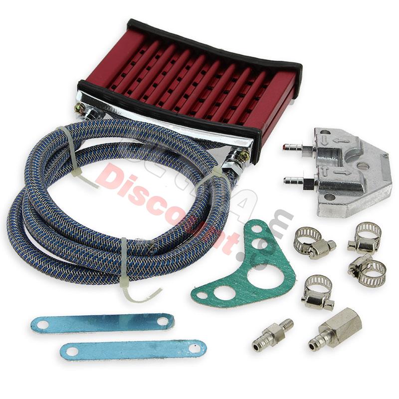 Radiador de aceite UD Racing para Pit Bike (rojo), Recambios para Pit Bike