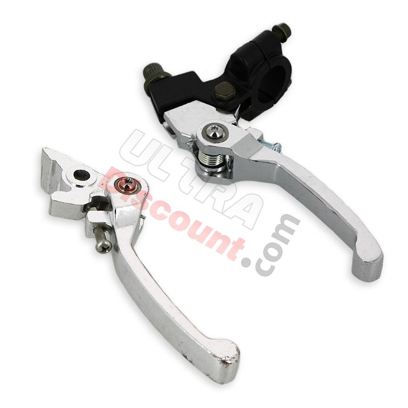 Par de palancas de maneta Pit Bike en aluminio UD Racing (alu-negro), Recambios para Pit Bike