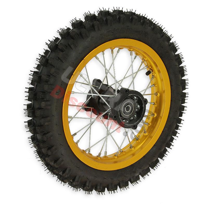 Rueda trasera 12'' ORO para Pit bike AGB29, Recambios para Pit Bike