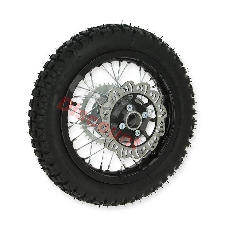 Rueda trasera 12'' NEGRO para Pit bike AGB27, Recambios para Pit Bike