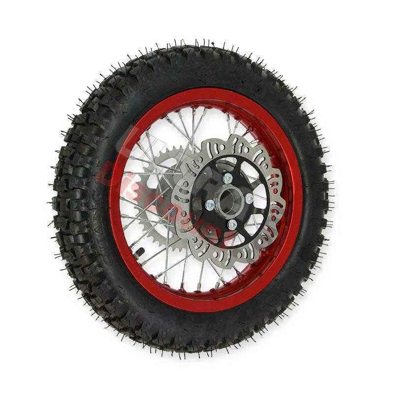 Rueda trasera 12'' ROJA para Pit bike AGB27, Recambios para Pit Bike