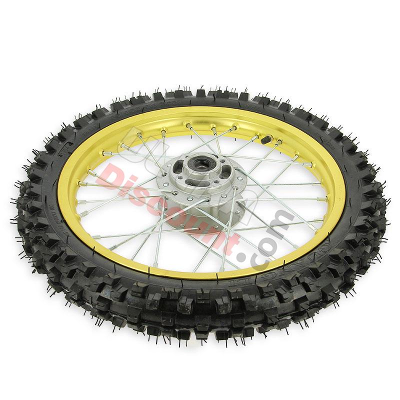 Rueda DEL. 14'' ORO para Pit bike AGB27 (tacos de 10mm), Recambios para Pit Bike