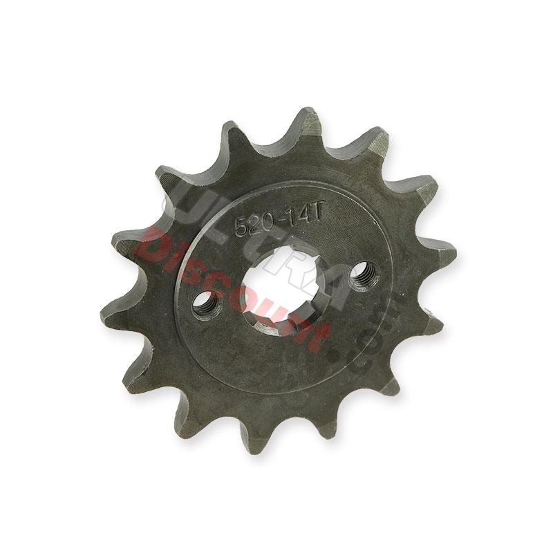 Piñón de 14 dientes (520 - Ø:20mm) para Shineray 250 STXE, Piezas Shineray 250 STXE