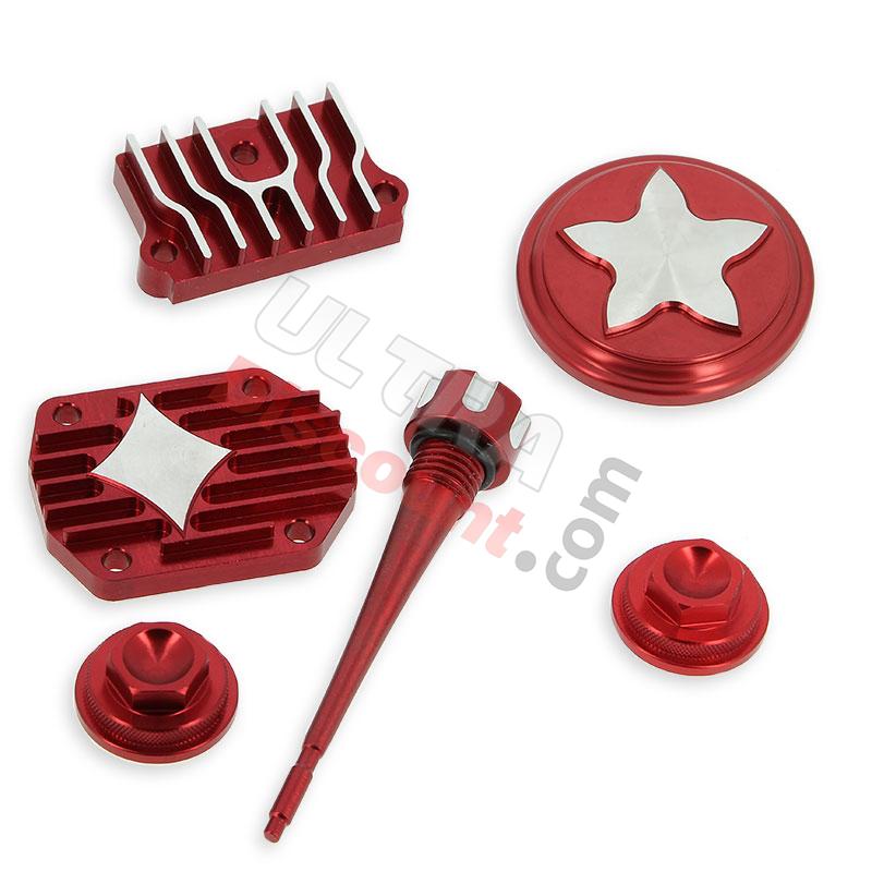 Kit de decoración Tuning para motor de Pit Bike (ROJO tipo 2), Recambios para Pit Bike Kit de decoración Tuning para motor de Pit Bike (ROJO tipo 2), Recambios para Pit Bike