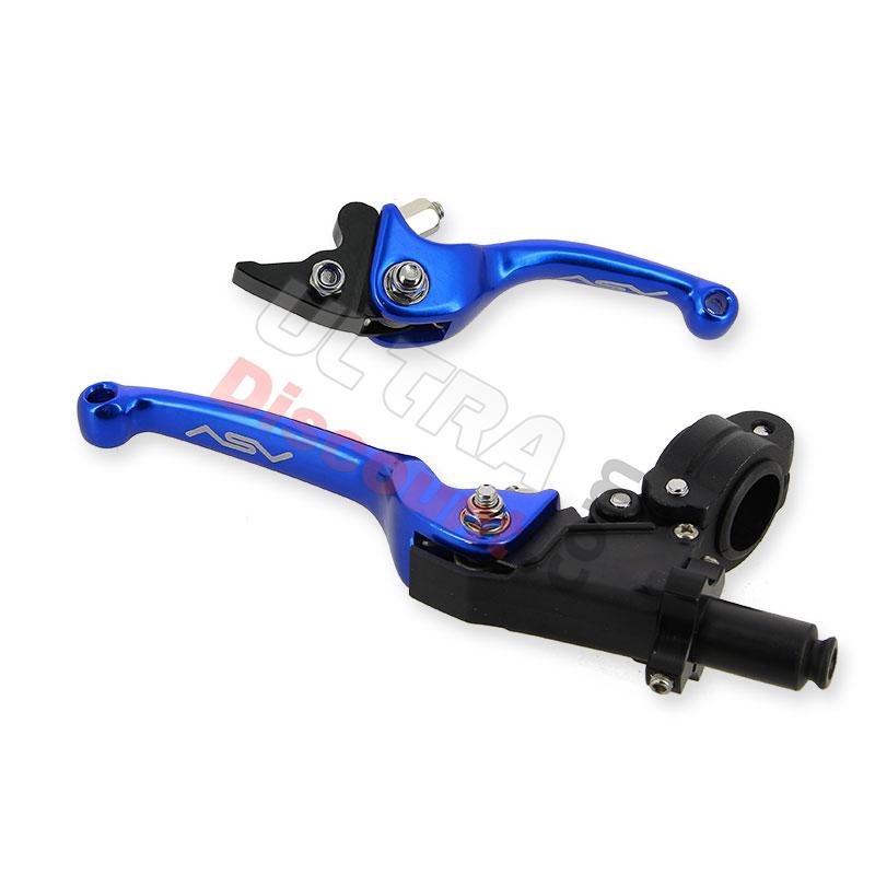 Par de manetas Pit Bike en aluminio AZUL (typo2), Recambios para Pit Bike