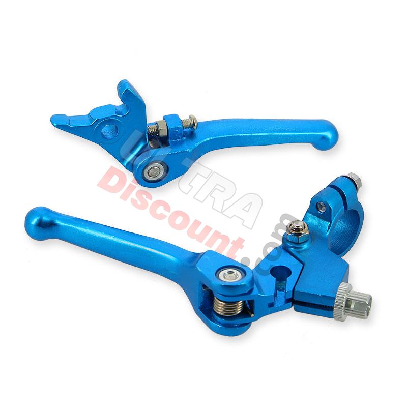 Par de manetas Pit Bike en aluminio AZUL (typo3), Recambios para Pit Bike
