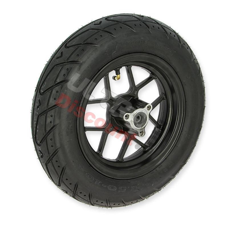 Rueda delantera 3.50-10 Negra completa para Skyteam Skymini (Euro4 y Euro5), Piezas para Monkey - Gorilla Rueda delantera 3.50-10 Negra completa para Skyteam Skymini (Euro4 y Euro5), Piezas para Monkey - Gorilla