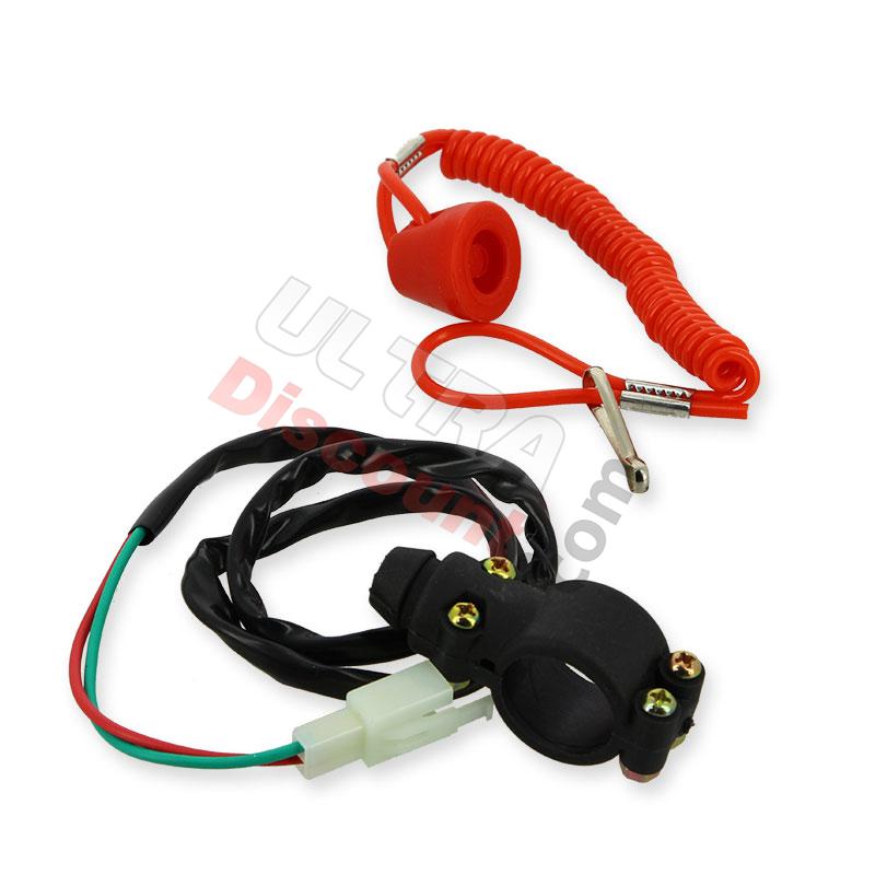 Botón de paro ''hombre al agua'' typo1 Rojo para minimoto Supermot, Piezas minimoto Supermoto