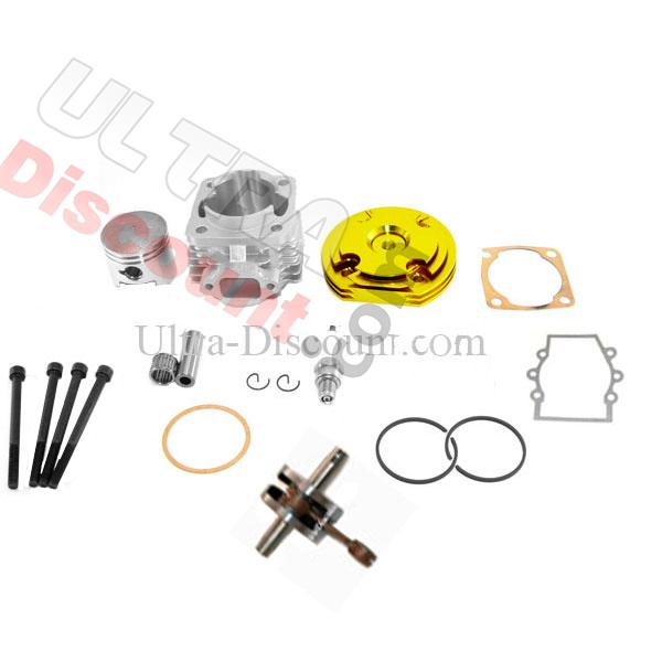 Kit 53cc 4 tranfers + cigüeñal Racing bulón 10mm (tipo B, ORO), Recambios minimotos Kit 53cc 4 tranfers + cigüeñal Racing bulón 10mm (tipo B, ORO), Recambios minimotos