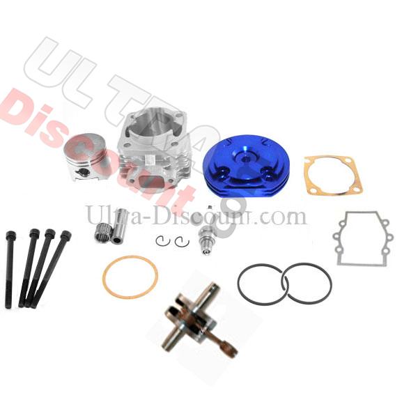 Kit 53cc 4 tranfers + cigüeñal Racing bulón 10mm (tipo B, AZUL), Recambios minimotos Kit 53cc 4 tranfers + cigüeñal Racing bulón 10mm (tipo B, AZUL), Recambios minimotos