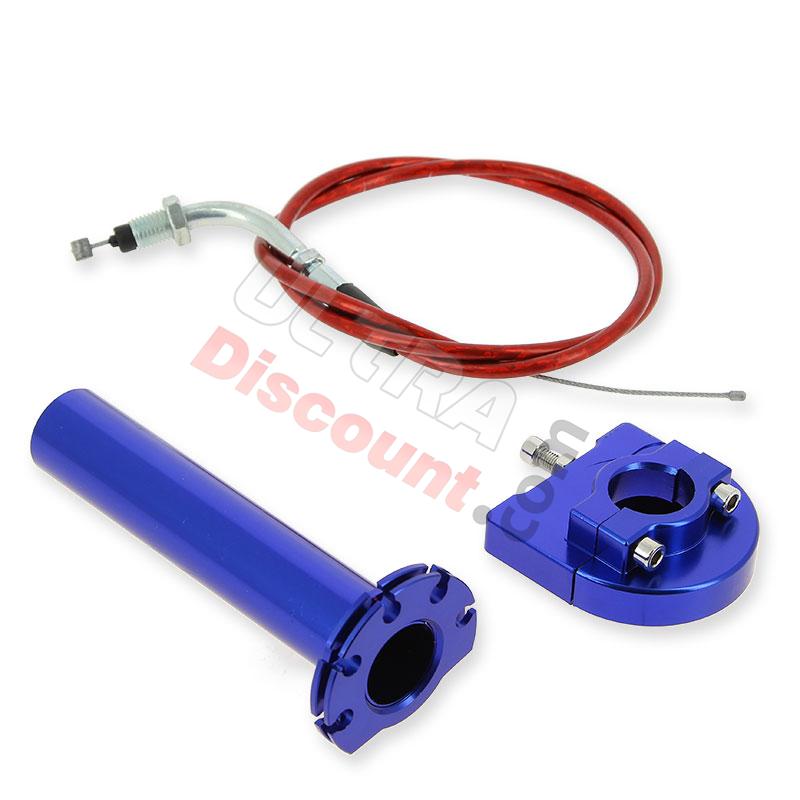 Puño de acelerador rápido de calidad AZUL + cable (rojo), Recambios minimotos Puño de acelerador rápido de calidad AZUL + cable (rojo), Recambios minimotos