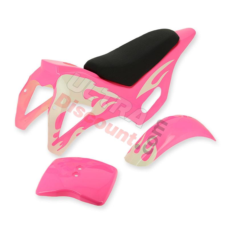 Carenado mini cross Rosa-blanca (tipo 1), Piezas minimoto cross