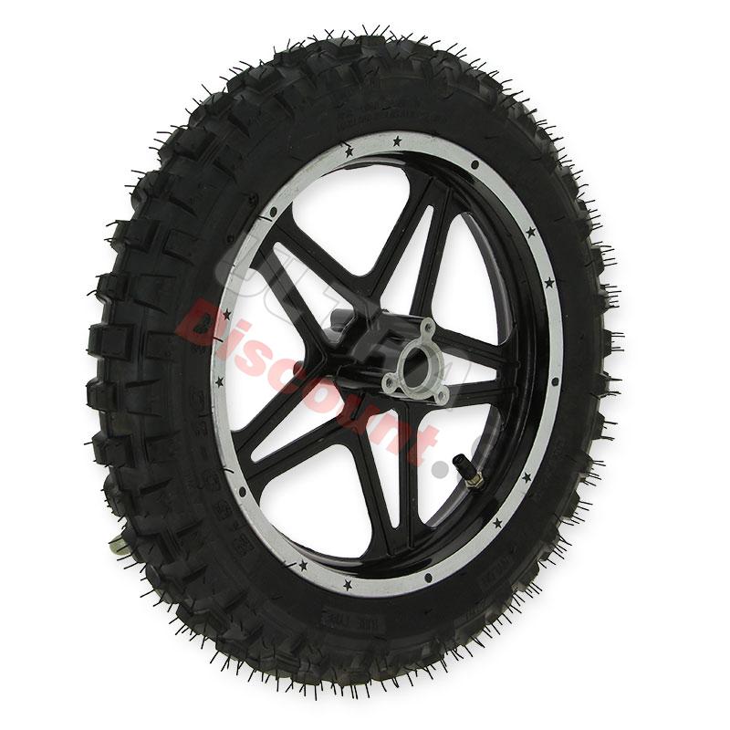 Rueda trasera completa negra para mini cross (10'', tipo 1 ), Recambios Pit Nitro
