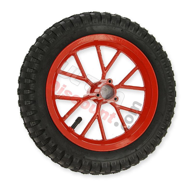 Rueda trasera completa para mini cross (8'' rojo), Piezas minimoto cross