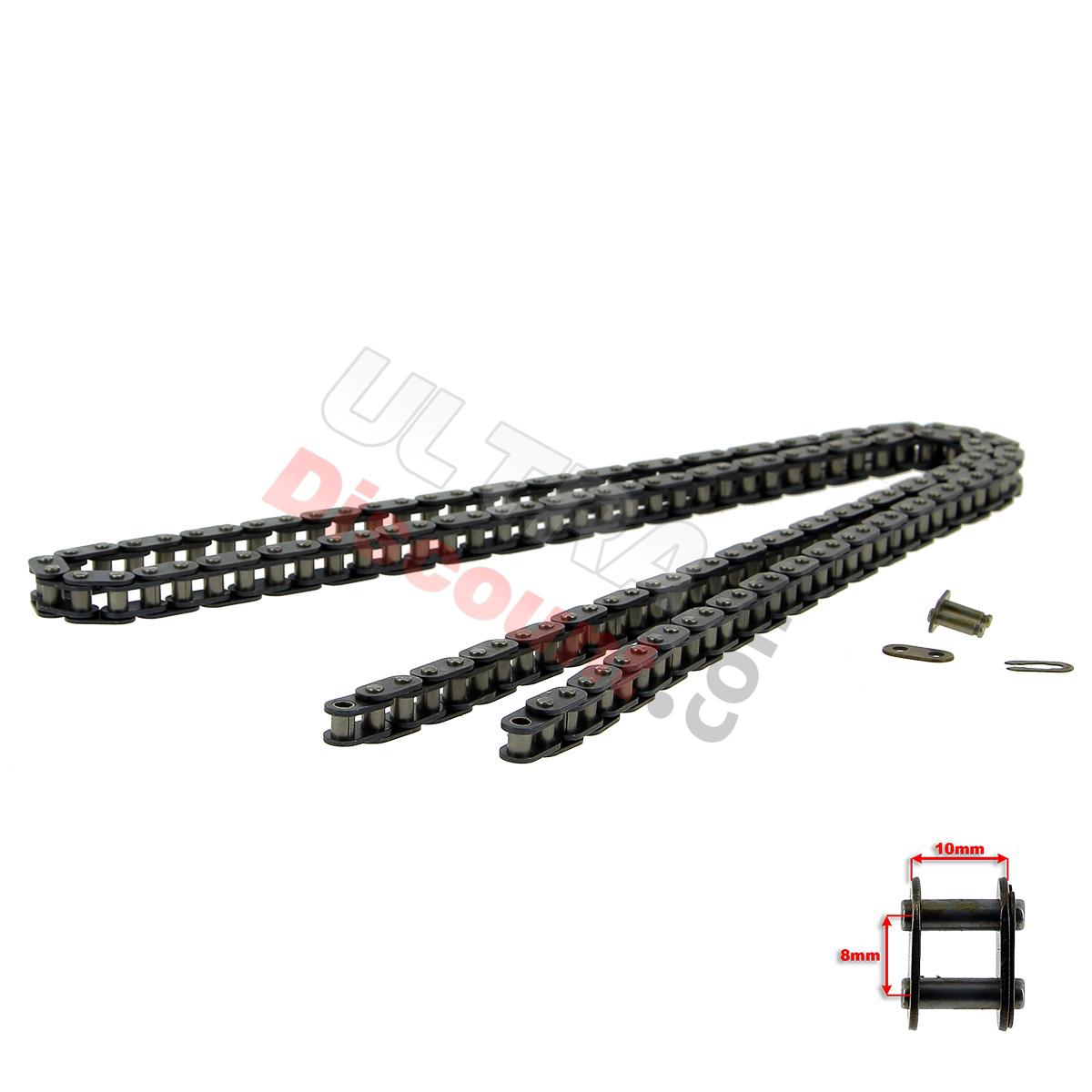 Cadena reforzada de 70 ESLABONES GRUESOS (tipo TF8), Piezas minimoto cross