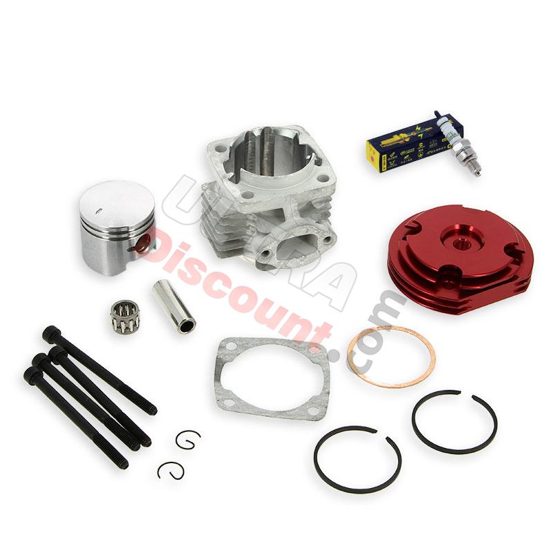 Kit 53cc 4 tranfers + bulón 12mm (tipo B, ROJO), Piezas minimoto Supermoto