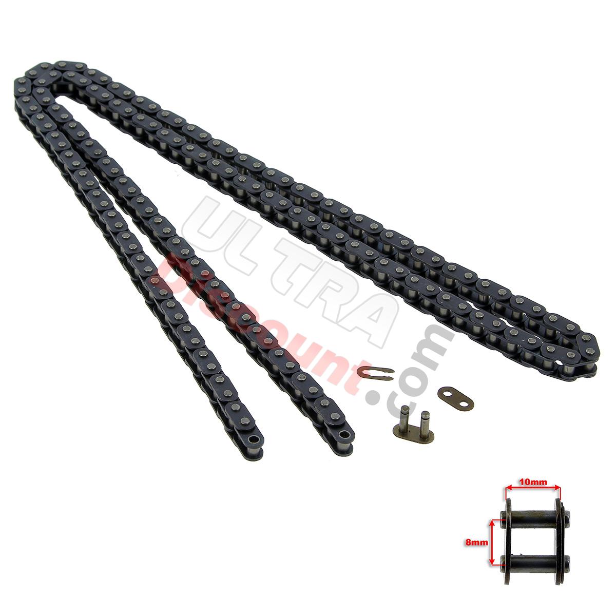 Cadena reforzada de 72 ESLABONES GRUESOS (tipo TF8), Piezas minimoto Supermoto