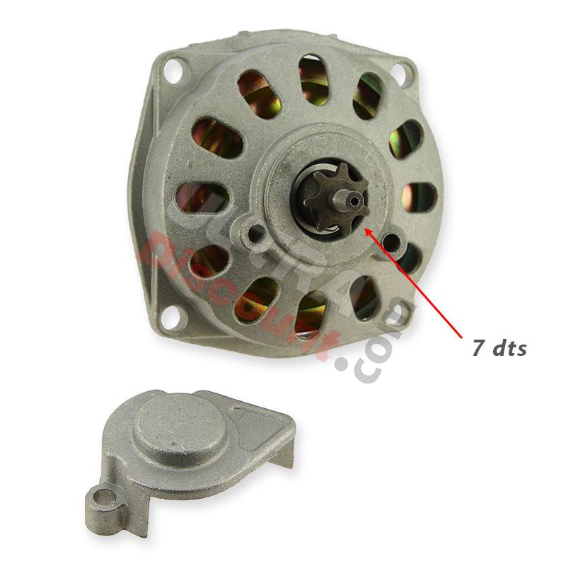 Campana de embrague + tapa + piñón de 7 dientes TF8, Recambios para mini quads
