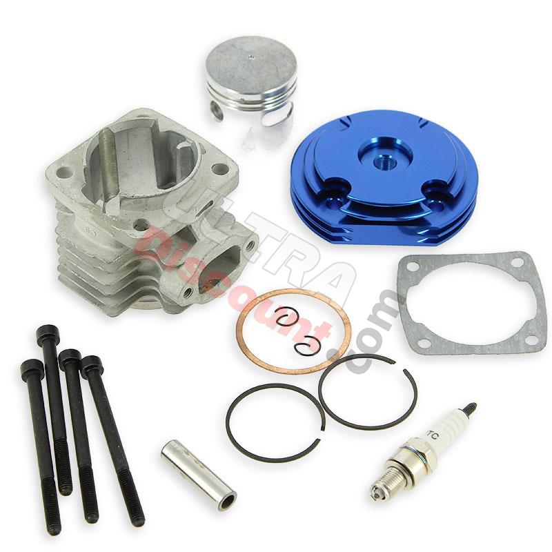 Kit 53cc 4 tranfers bulón de 12mm (tipo B, AZUL), Recambios para mini quads