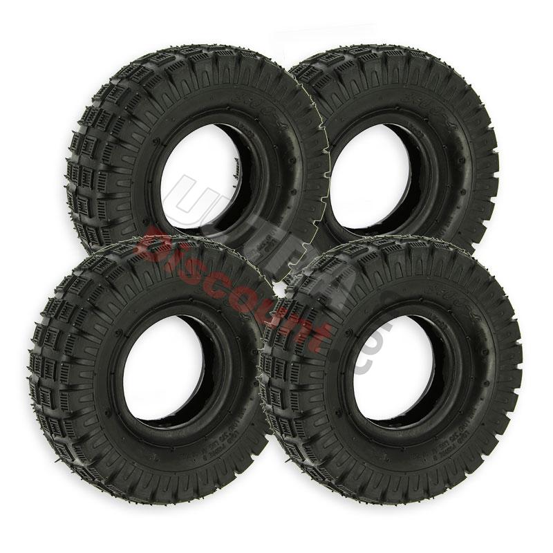 Juego de 4 neumáticos 3.00-4 con tacos para mini quad, Recambios para mini quads