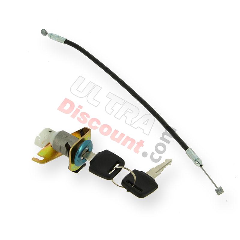 Cerradura de sillín + cable para mini scooter, Piezas para mini scooter