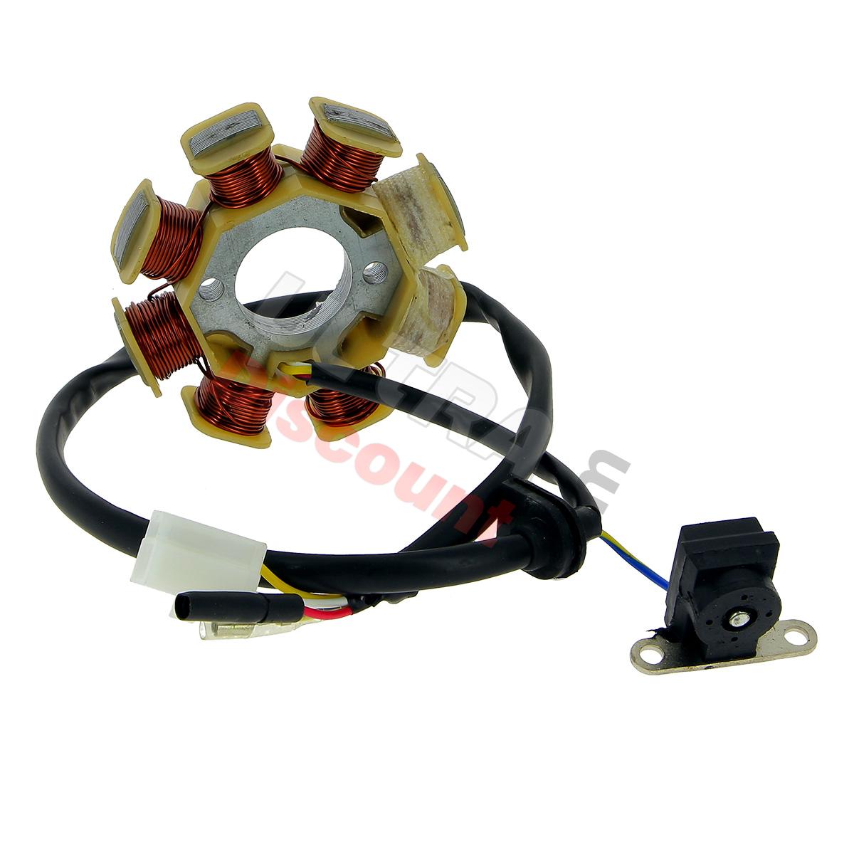 Estator para Scooter China 50cc, 4 tiempos (4 cables), Piezas de scooter chino