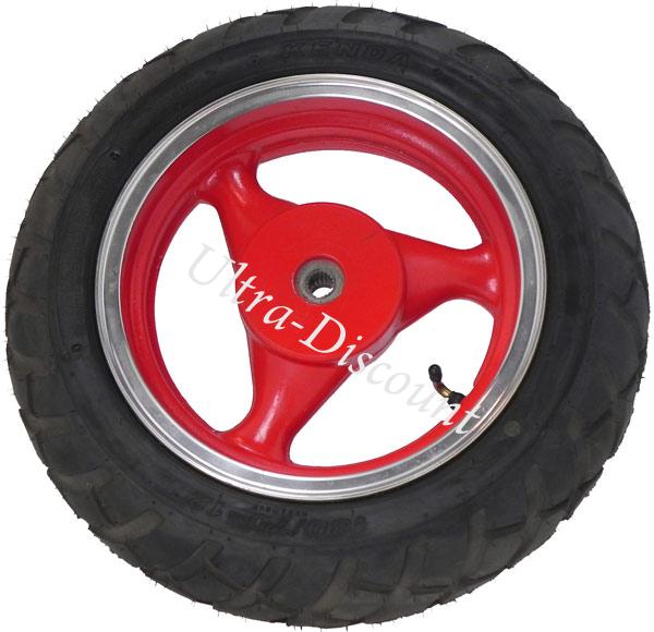 Rueda trasera completa para Scooter chinas (rojo - tipo 1), Piezas de scooter chino Rueda trasera completa para Scooter chinas (rojo - tipo 1), Piezas de scooter chino