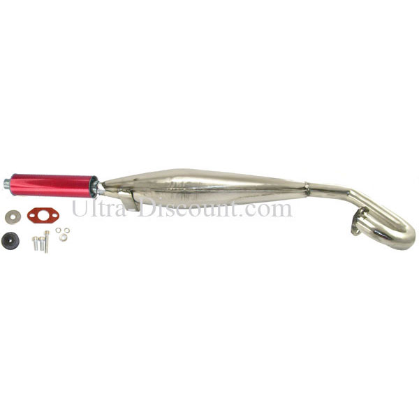 Tubo de escape mini quad Tuning Inox ROJO (tipo 1), Recambios para mini quads Tubo de escape mini quad Tuning Inox ROJO (tipo 1), Recambios para mini quads