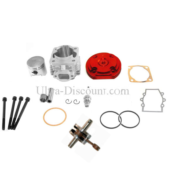 Kit 53cc 4 tranfers + cigüeñal Racing bulón 12mm (tipo B, ROJO), Piezas minimoto cross Kit 53cc 4 tranfers + cigüeñal Racing bulón 12mm (tipo B, ROJO), Piezas minimoto cross