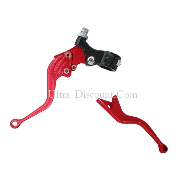 Maneta embrague + freno anodizadas UD Racing ROJO regulable, Recambios para Pit Bike Maneta embrague + freno anodizadas UD Racing ROJO regulable, Recambios para Pit Bike