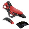 Carenado mini cross NEGRO- ROJO (tipo 1) silla roja, Piezas minimoto cross