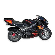 Pocket Bike 49cc negro con óptica frontal