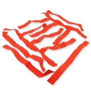 Pares de parrilla rojo reposapies redes para Bashan BS250AS-43