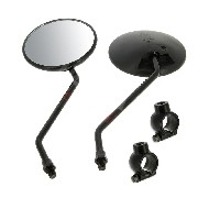 Lote de retrovisores negro + soporte para Citycoco (Black edition Ø10)
