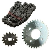 Kit de transmisión cadena + piñón + corona para Skymax ST125-6-6A