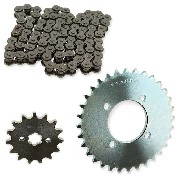 Kit de transmisión cadena + piñón + corona para Skymini skybongo ST125-8/8A
