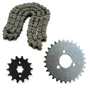 Kit de transmisión cadena + piñón + corona para Skymini ST125-8B/8C