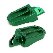 Estribos en aluminio tuning para YAMAHA PW80 (Verde)