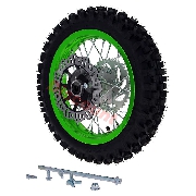 Rueda trasera 12'' VERDE Pit bike AGB27 (tacos 12mm)