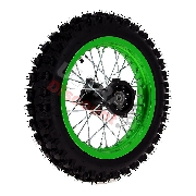 Rueda trasera 12'' VERDE Pit bike AGB29